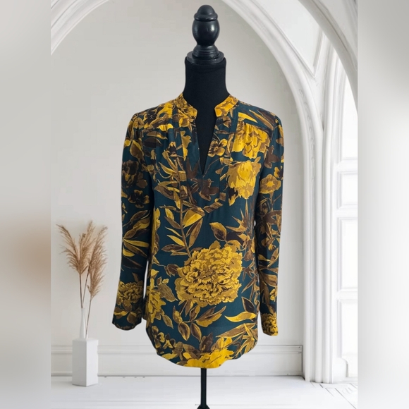 Tory Burch Silk Floral Tunic Blouse, Size 8 - Picture 3 of 12